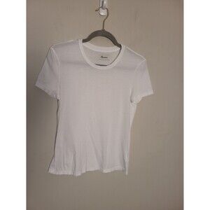 Rowan Tyler Slub Tee Sz S White Cotton Basic Breathable